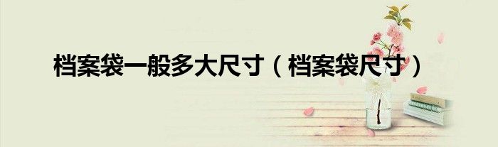 檔案袋一般多大尺寸（檔案袋尺寸）
