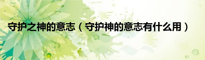 守護之神的意志（守護神的意志有什么用）