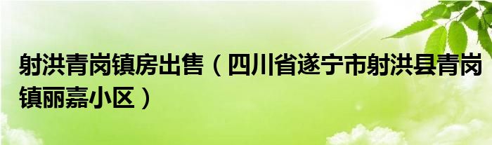 射洪青崗鎮(zhèn)房出售（四川省遂寧市射洪縣青崗鎮(zhèn)麗嘉小區(qū)）