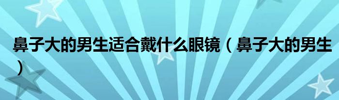 鼻子大的男生適合戴什么眼鏡（鼻子大的男生）