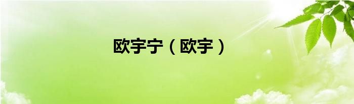 歐宇寧（歐宇）