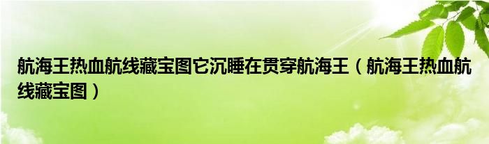 航海王熱血航線藏寶圖它沉睡在貫穿航海王（航海王熱血航線藏寶圖）