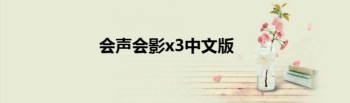 會(huì)聲會(huì)影x3中文版