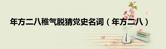 年方二八稚氣脫猜黨史名詞（年方二八）