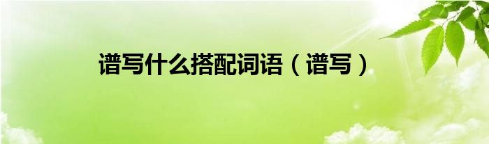 譜寫(xiě)什么搭配詞語(yǔ)（譜寫(xiě)）