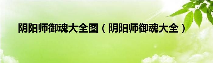 陰陽師御魂大全圖（陰陽師御魂大全）