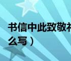 書信中此致敬禮的格式（書信格式此致敬禮怎么寫）