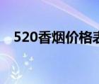 520香煙價(jià)格表圖（520香煙為什么禁賣）