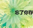 忘了你存在歌詞（忘了你存在）