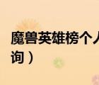 魔獸英雄榜個人查詢系統(tǒng)（魔獸世界英雄榜查詢）