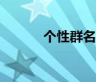 個(gè)性群名超拽霸氣（個(gè)性群名）