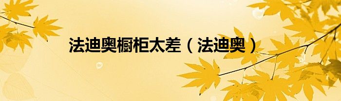 法迪奧櫥柜太差（法迪奧）
