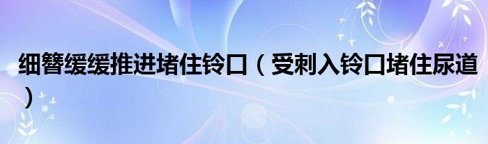 細簪緩緩推進堵住鈴口（受刺入鈴口堵住尿道）