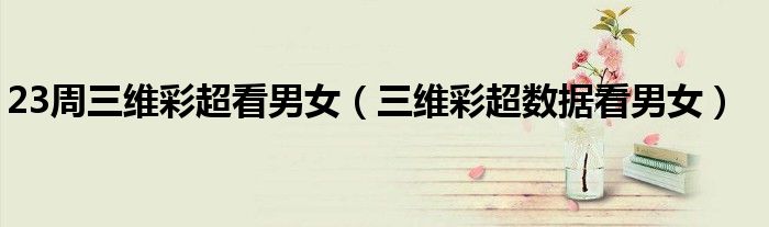 23周三維彩超看男女（三維彩超數(shù)據(jù)看男女）