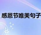 感恩節(jié)唯美句子感恩愛人（感恩節(jié)唯美句子）
