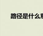 路徑是什么意思呀（路徑是什么意思）