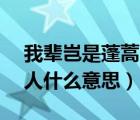 我輩豈是蓬蒿人 (唐詩七言)（我輩豈是蓬蒿人什么意思）