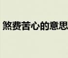 煞費(fèi)苦心的意思解釋一下（煞費(fèi)苦心的意思）