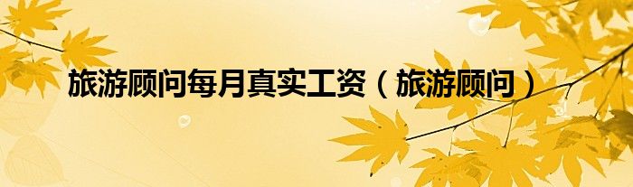 旅游顧問(wèn)每月真實(shí)工資（旅游顧問(wèn)）