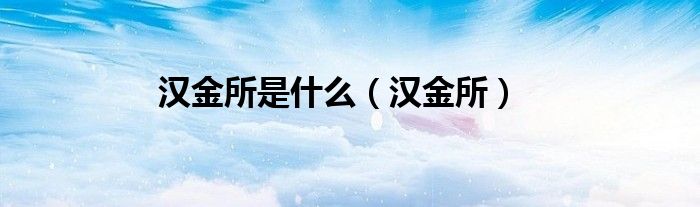 漢金所是什么（漢金所）