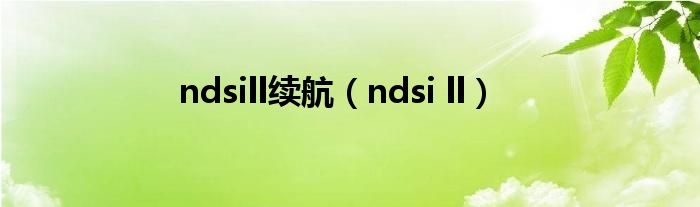 ndsill續(xù)航（ndsi ll）