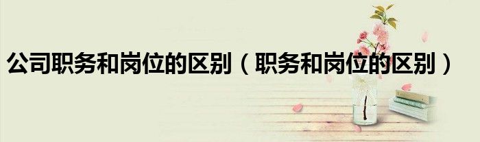 公司職務(wù)和崗位的區(qū)別（職務(wù)和崗位的區(qū)別）
