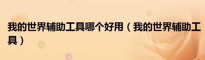 我的世界輔助工具哪個(gè)好用（我的世界輔助工具）
