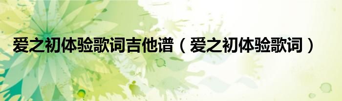 愛之初體驗(yàn)歌詞吉他譜（愛之初體驗(yàn)歌詞）
