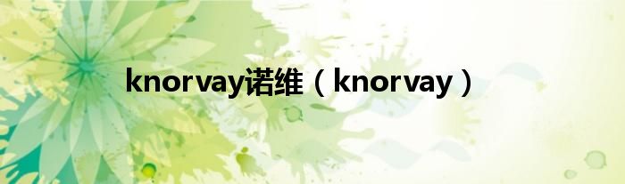 knorvay諾維（knorvay）