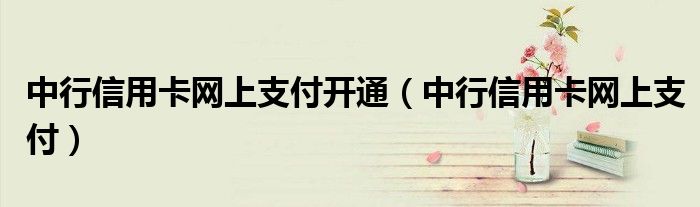 中行信用卡網(wǎng)上支付開通（中行信用卡網(wǎng)上支付）
