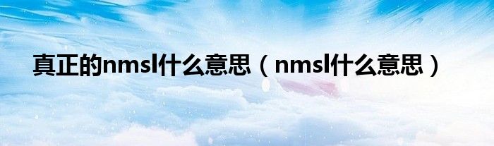 真正的nmsl什么意思（nmsl什么意思）