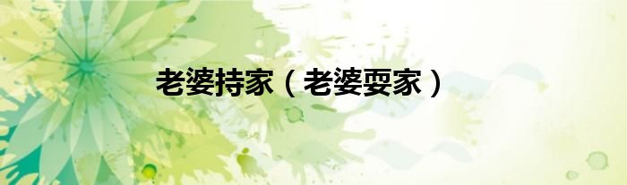 老婆持家（老婆耍家）