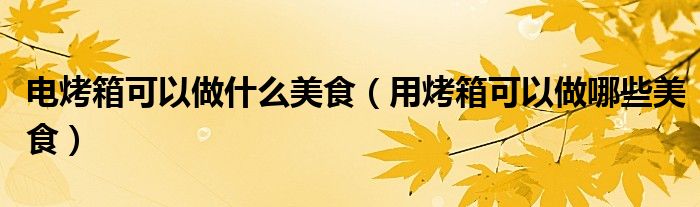 電烤箱可以做什么美食（用烤箱可以做哪些美食）
