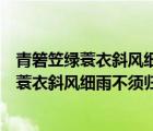 青箬笠綠蓑衣斜風(fēng)細(xì)雨不須歸的意思是什么季節(jié)（青箬笠綠蓑衣斜風(fēng)細(xì)雨不須歸的意思）