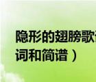 隱形的翅膀歌詞簡(jiǎn)譜 鋼琴譜（隱形的翅膀歌詞和簡(jiǎn)譜）