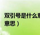 雙引號是什么意思呢代表什么（雙引號是什么意思）