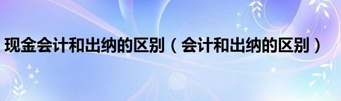 現(xiàn)金會(huì)計(jì)和出納的區(qū)別（會(huì)計(jì)和出納的區(qū)別）
