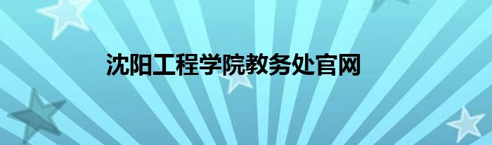 沈陽工程學(xué)院教務(wù)處官網(wǎng)