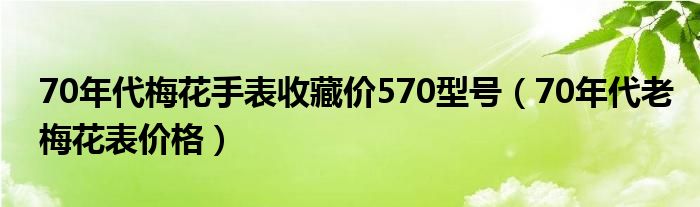 70年代梅花手表收藏價570型號（70年代老梅花表價格）