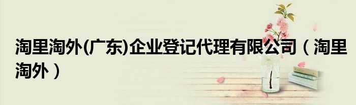 淘里淘外(廣東)企業(yè)登記代理有限公司（淘里淘外）