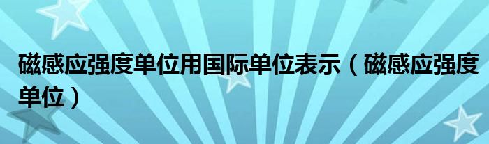 磁感應(yīng)強(qiáng)度單位用國(guó)際單位表示（磁感應(yīng)強(qiáng)度單位）