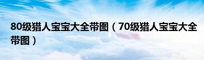 80級獵人寶寶大全帶圖（70級獵人寶寶大全帶圖）