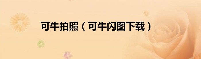 可牛拍照（可牛閃圖下載）