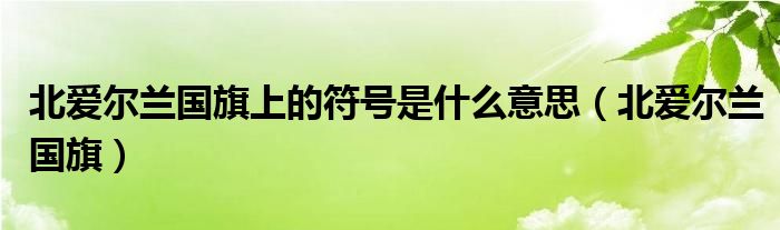 北愛(ài)爾蘭國(guó)旗上的符號(hào)是什么意思（北愛(ài)爾蘭國(guó)旗）