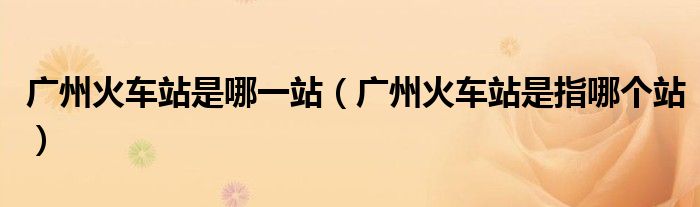 廣州火車(chē)站是哪一站（廣州火車(chē)站是指哪個(gè)站）