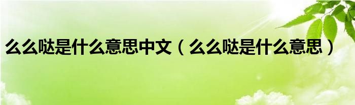 么么噠是什么意思中文（么么噠是什么意思）