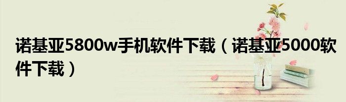 諾基亞5800w手機(jī)軟件下載（諾基亞5000軟件下載）