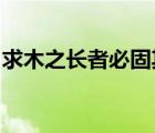 求木之長(zhǎng)者必固其根本欲流之遠(yuǎn)者必浚其泉源