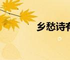 鄉(xiāng)愁詩有哪些古詩（鄉(xiāng)愁詩）