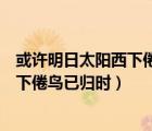 或許明日太陽西下倦鳥已歸時是什么意思（或許明日太陽西下倦鳥已歸時）